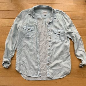 American Eagle Faux Denim Button-Down
